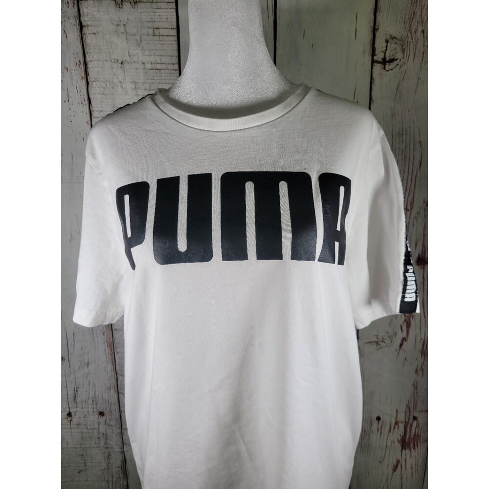 Puma Men's TShirt White Black Short Sleeve Medium - Picture 2 of 7